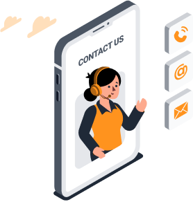 Illustration of a Leads4Talent customer support representative ready to assist clients.