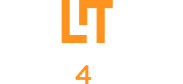 Leads4Talent footer logo featuring stylized orange 'L' and 'T' with a transparent '4' in the center, positioned above the brand name which includes an orange '4', all set against a dark blue background.